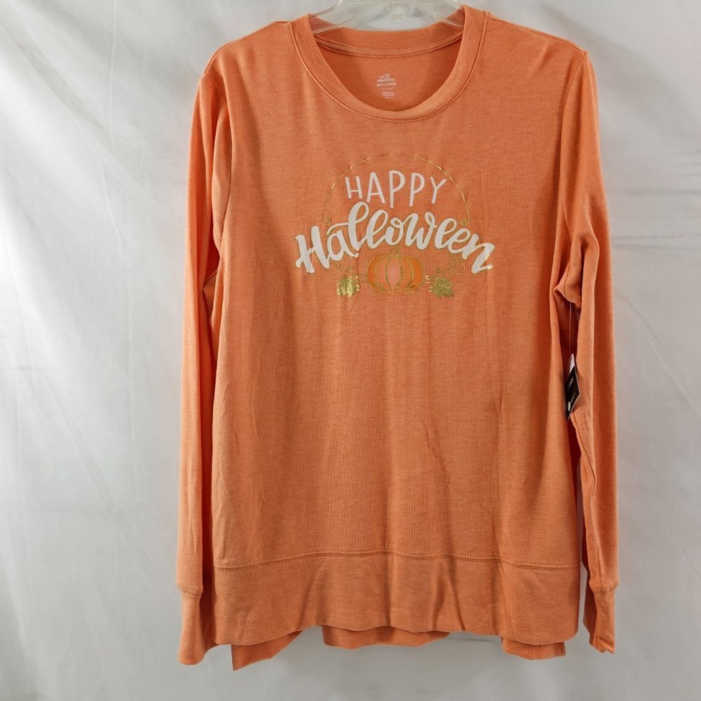HAPPY Halloween Pumpkin Graphic Long Sleeve T-Shirt – Various Sizes - Picture 3 of 16